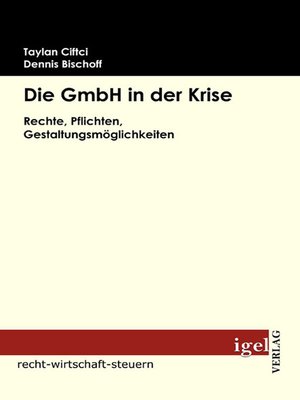 cover image of Die GmbH in der Krise